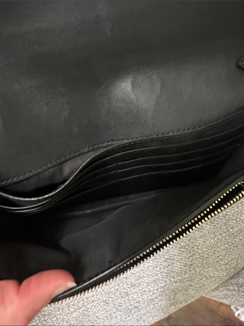 Coach Black Pebbled Leather Continental Wallet with Gold Logo - Picture 6 of 15